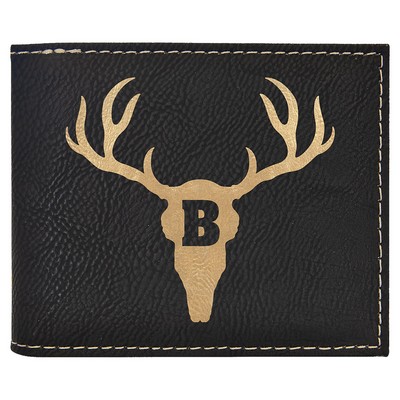 Leatherette Bi Fold Wallet w/Flip ID Display