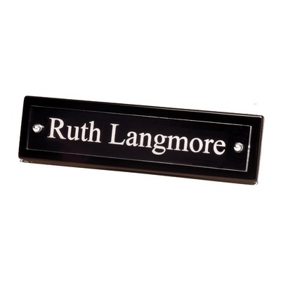 Piano Finish Nameplate w/Acrylic Plate, 2 Posts