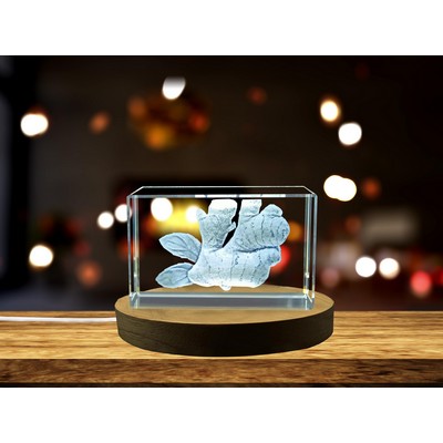 Ginger Plant 3D Engraved Crystal Trophy Award w/LED Base