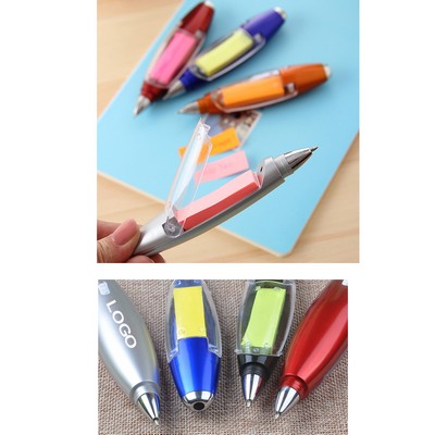 Hanging Rope Sticky Note Paper Ballpoint Pen W/ LED Light & Lanyard