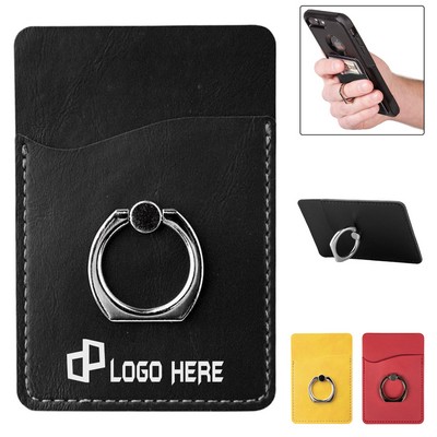 Metal Ring Phone Stand W/ Cards Holder