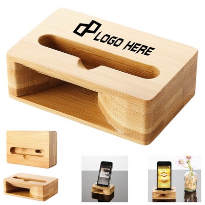 Wooden Phone Loudspeaker Holder Stand