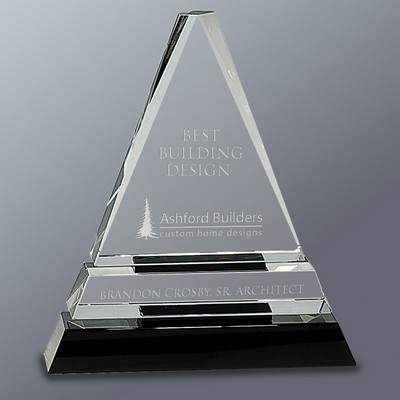 Crystal Triangle on Black Crystal Base, Medium (5-1/2"x6-1/2")