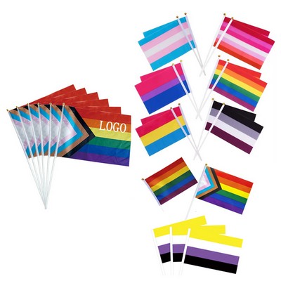 Small Rainbow Hand Flags