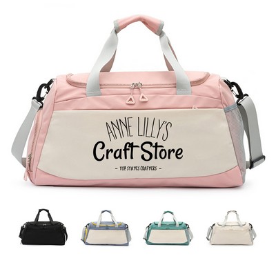 Polyester Gym Duffel Bag w/ Wet/Dry Pocket