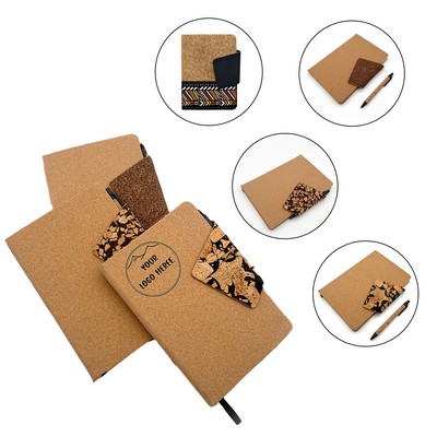 Eco-Friendly Coffee Ground Notebook & Straw Pen Set