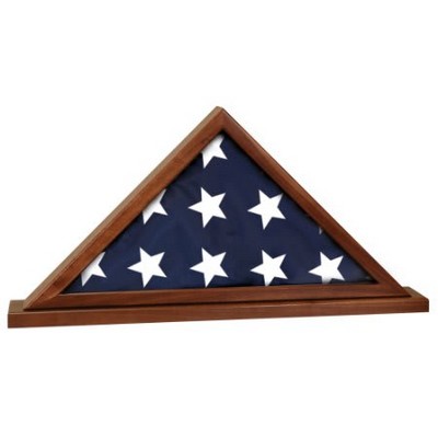Genuine Walnut Flag Display Case with Base Attached, 16 1/4" x 8 1/4"