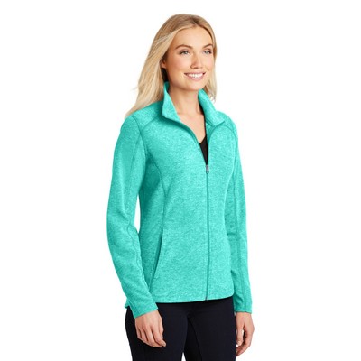 Port Authority® Women's Heather Microfleece Full-Zip Jacket