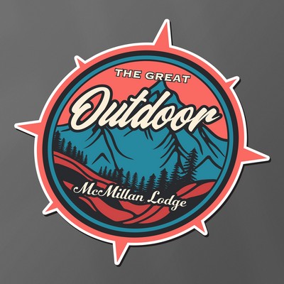 5" x 5" Vinyl Die Cut Sticker with pull tab