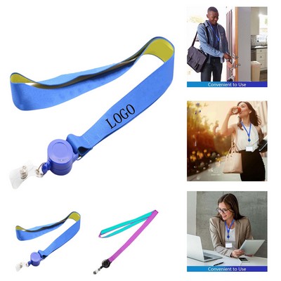 Woven Lanyard with Retractable Reel Set