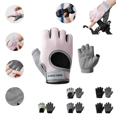Ergonomic Padded Palm Breathable Sports Fingerless Gloves