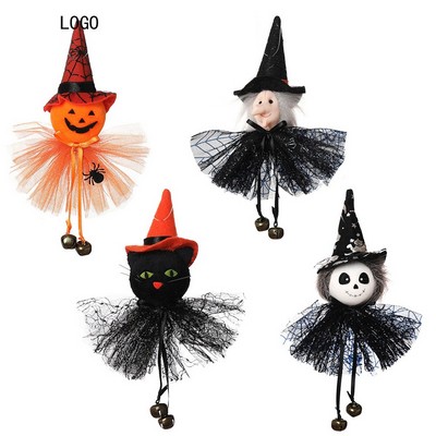 Halloween Pumpkin Ghost Witch Black Cat Bell Pendant
