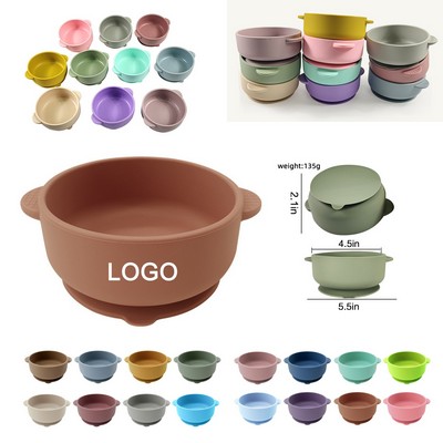Reusable Food-grade Silicone Suction Bowls for Babies Kids Toddlers