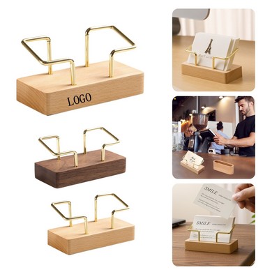 Wooden Desk Card Organizer