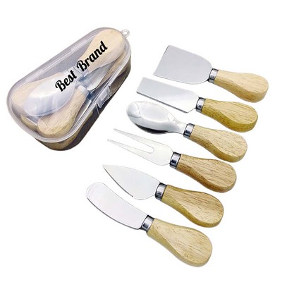 6 - Piece Cheese Knife Set With Wooden Handles