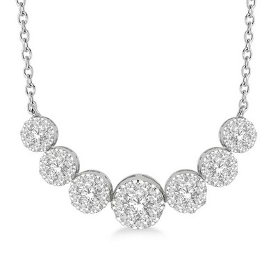 Jilco Inc Diamond Cluster Necklace - 0.75 Wt