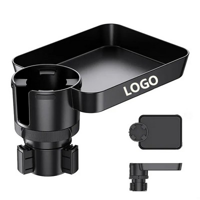 Car Cup Holder Tray with Rotating Food Table