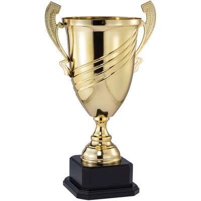 21" Gold Metal Swirl Cup on Black Marble Base