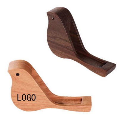 Bird-Shaped Wooden Business Card Box
