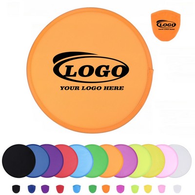 Nylon Foldable Hand Fan Flying Disc W/ Pouch
