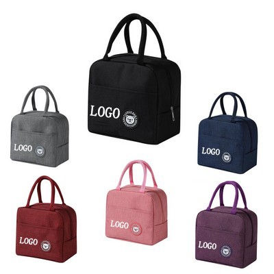 Portable Bear Insulated Lunch Bag Oxford Cloth Bento Bag