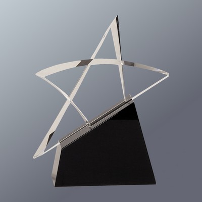 Clear Crystal Outline Star Award, Medium (7"x8-3/4")