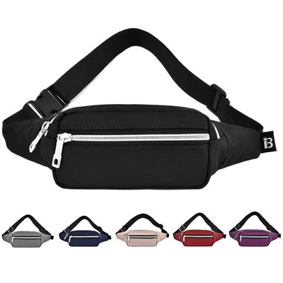Waterproof Oxford Cloth Zipper Waist Pack Casual Style