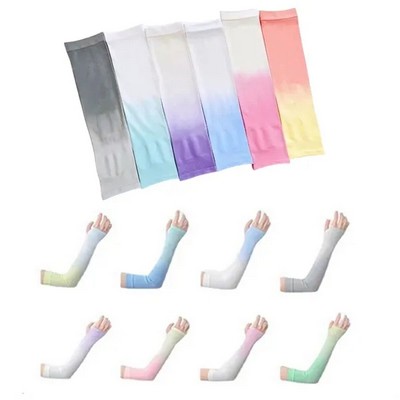 Gradient Color Ice Silk Cooling Arm Sleeve