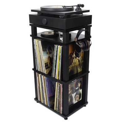 Andover Audio Spinstand Audio Component & Record Rack, Black