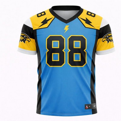Men's Sublimated Football Jersey Style Mesh&Interlock 280G