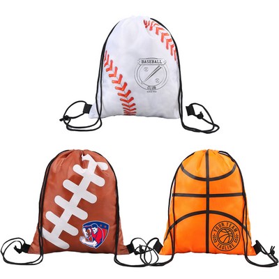 Sports Pattern Drawstring Dustproof Storage Bag
