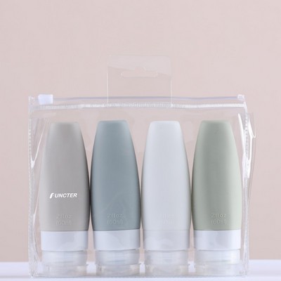 2OZ Silicone Travel Bottle Set (4 Pcs Set)