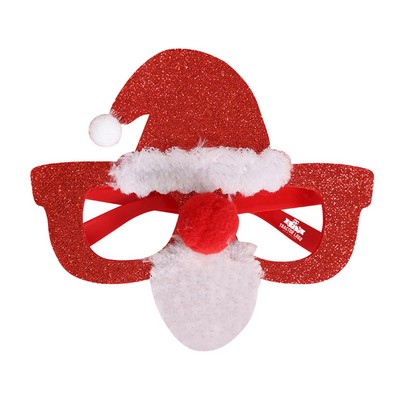 Santa Hat & Mustache Christmas Decorative Glasses