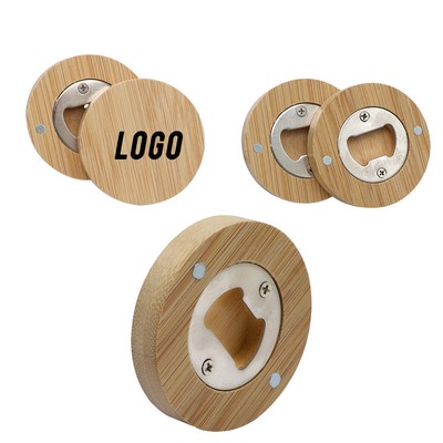 Round Wooden Bottle Opener