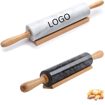 Heavyweight Marble Rolling Pin with Cradle