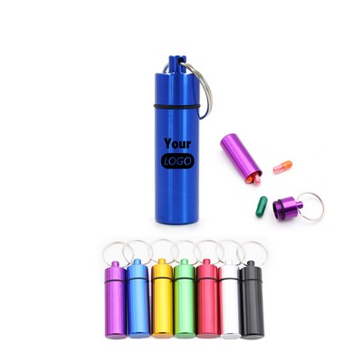 Waterproof Aluminum Pill Case With Keyring