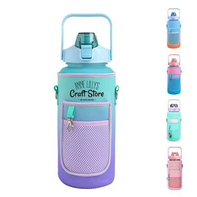 70oz Large Capacity Hydration Bottle with Time Management Scale & Sling Bag