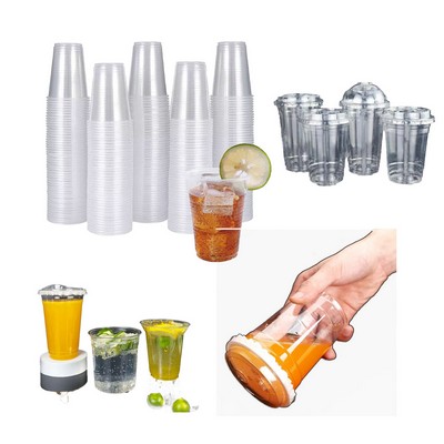 16Oz Crystal Clear Pet Cup With Lid