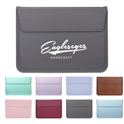 Leather Laptop Sleeve with Triangular Stand