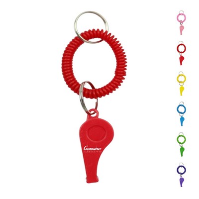 Whistle With Coil Keychain
