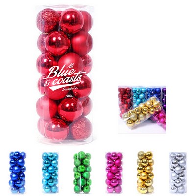 1.18" Plastic Christmas Ball Set
