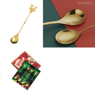 Christmas reindeer Dessert Coffee Spoon