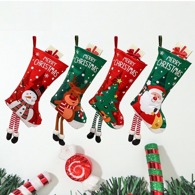 18" Christmas Stocking Classic Large Santa Snowman Reindeer Xmas Decorations