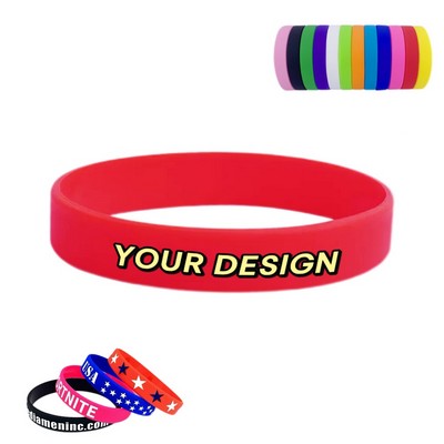 Color Filled Silicone Wristband