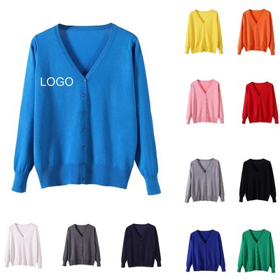 V-Neck Cardigan Sweater