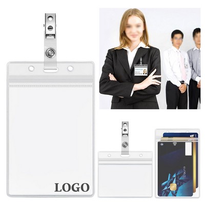 Vertical ID Badge Holder with Clip (3" x 4")