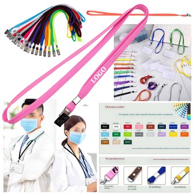 5/8" Plain Lanyard with Bulldog Clip