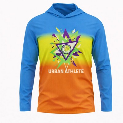Long Sleeve Sublimated Hooded T Shirt Unisex