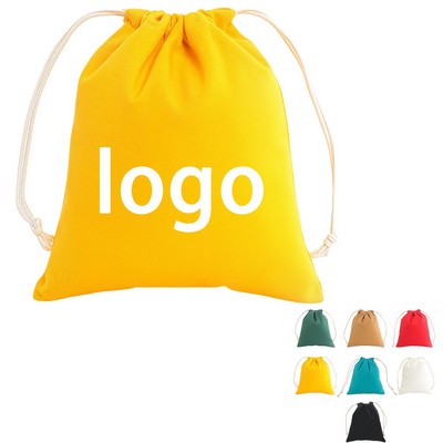 Eco Friendly Cotton Drawstring Utility Pouch With Full Color Print