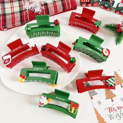 3.35" L Christmas Hair Clips Rectangle Clip for Women